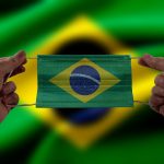 ブラジル国旗柄のマスク